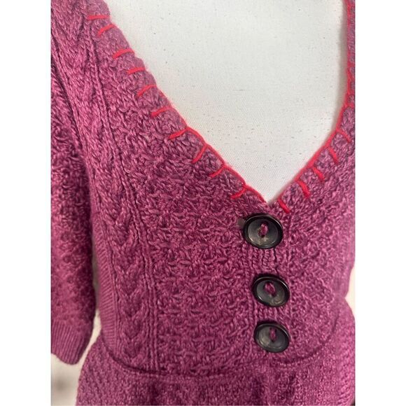 Free People Wool Blend Peplum Knitted Sweater Medium - Picture 3 of 5